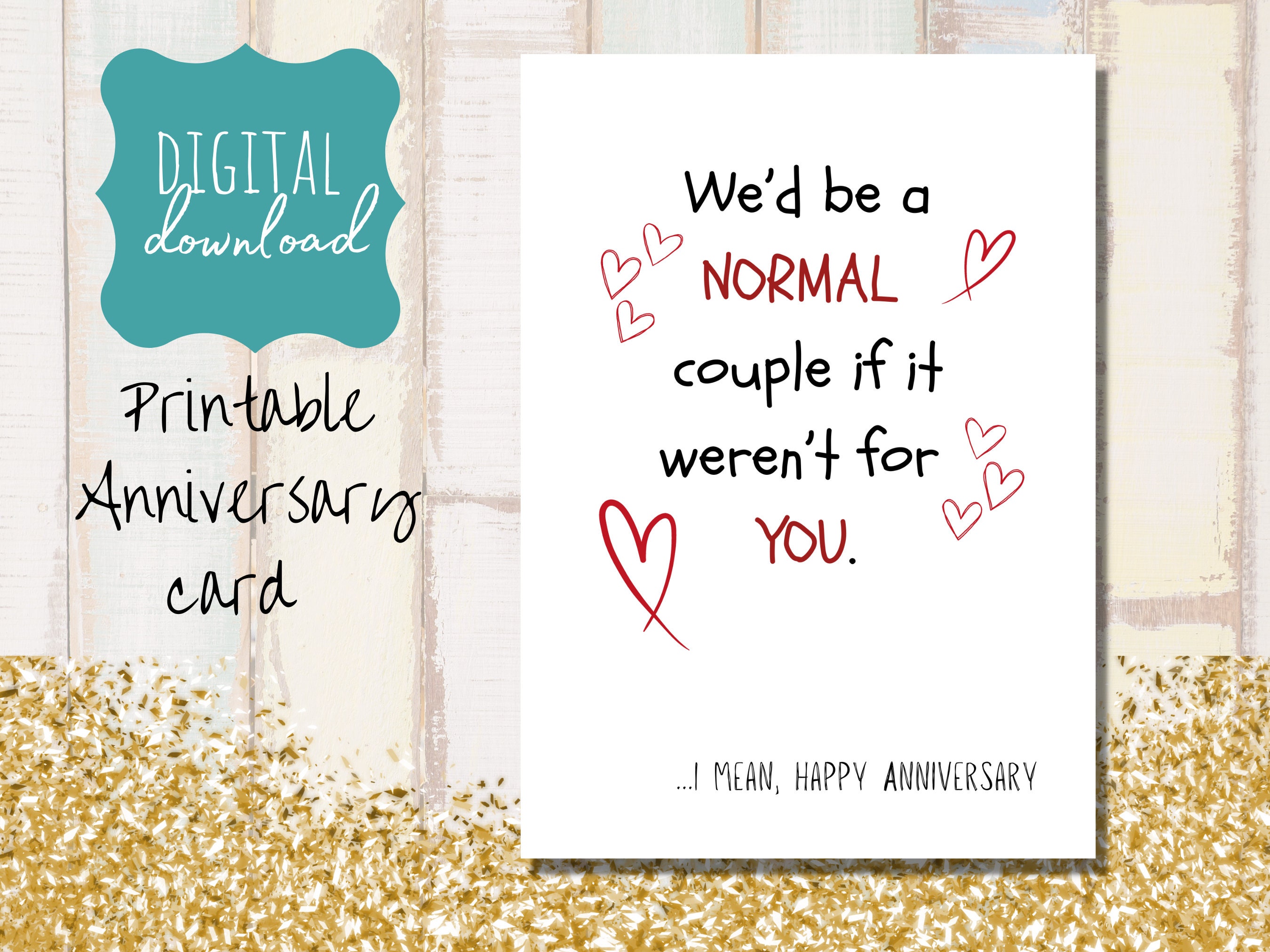 PRINTABLE Anniversary Card, Funny, Humor, Digital, Downloadable - Etsy