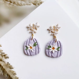 Pumpkin Earrings, Polymer Clay Pumpkin Jewelry, Halloween Dangles, Falloween Earrings, Fall Earrings, Unique Halloween Earrings, Handmade