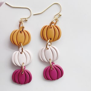 Kürbis Ohrringe, Herbst Ohrringe aus Polymer Clay, Herbst Ohrringe, Bunte Thanksgiving Schmuck, Handgefertigte Statement Ohrringe
