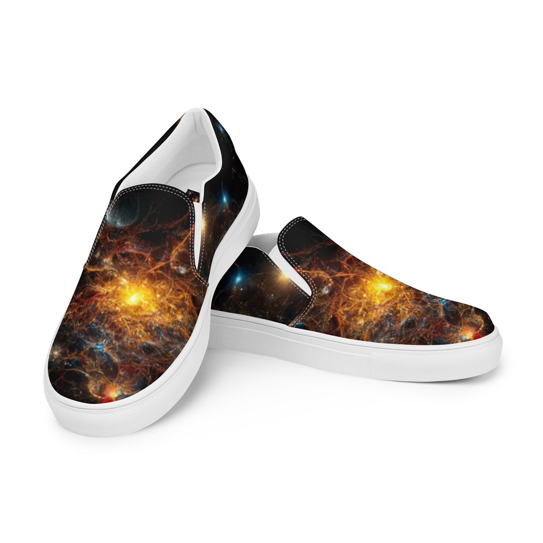 Abstract Trippy Holographic Men's Slip On Sneakers