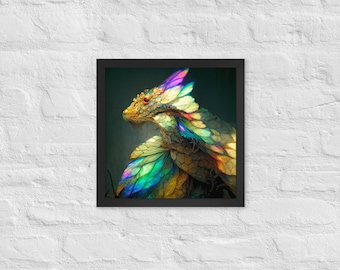 Rainbow Dragon Framed poster