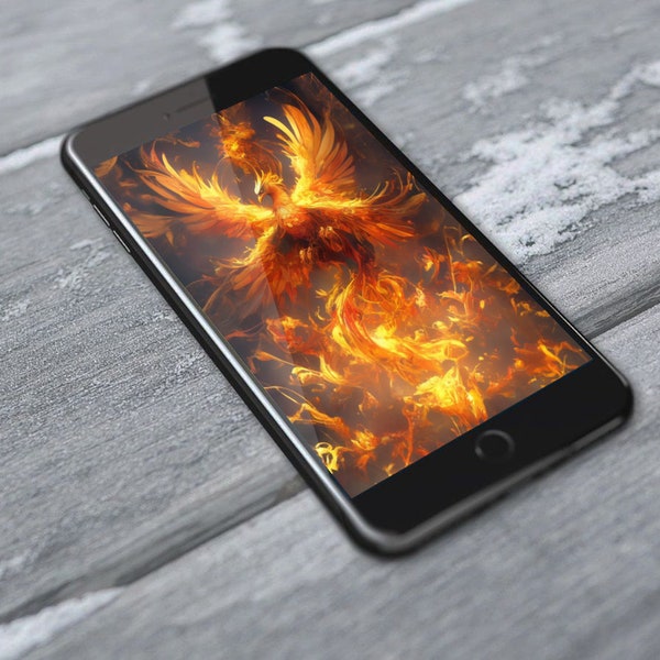 Phoenix Phone Wallpaper | Flaming Phoenix Digital Phone Wallpaper | Born From Fire