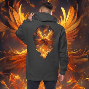Aus dem Feuer geboren | Phoenix Unisex Fleece Reißverschluss Hoodie