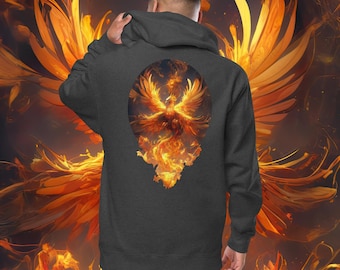 Born From Fire | Phoenix Unisex fleece zip up hoodie