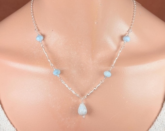 Aquamarine and Silver Necklace #7