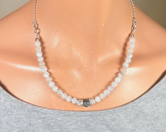Moonstone and Silver Necklace