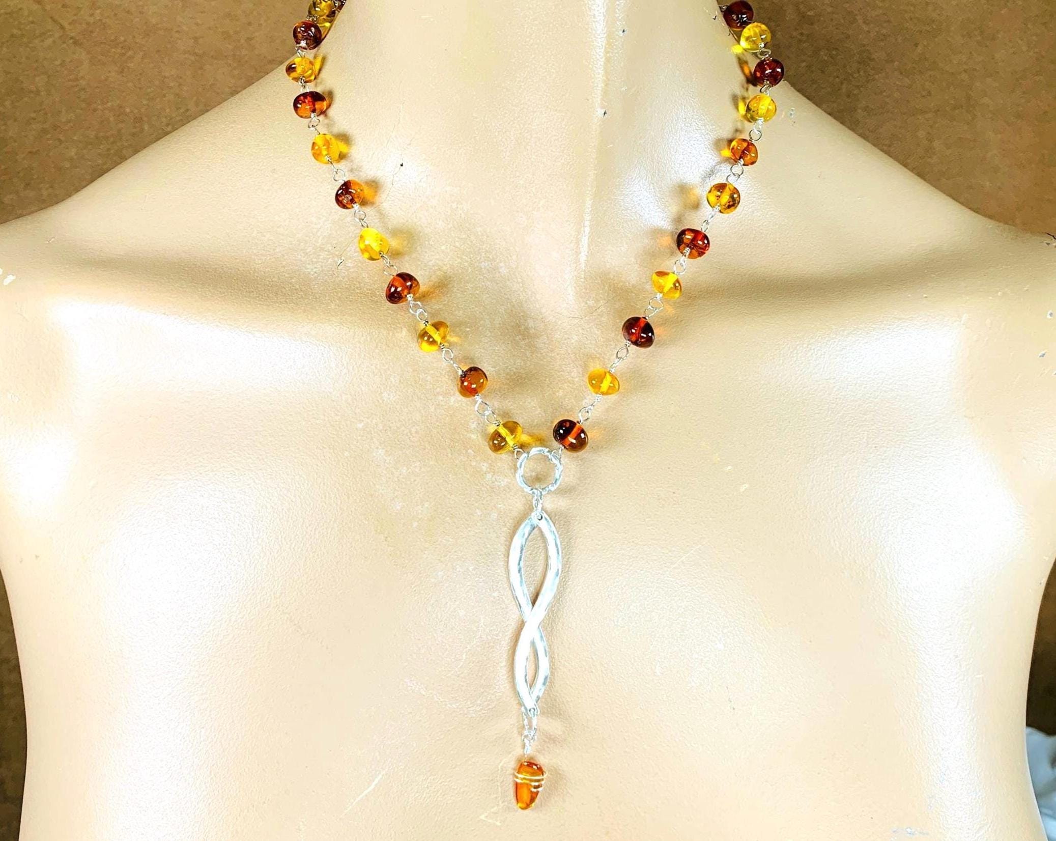 Baltic Amber and Silver Necklace #1