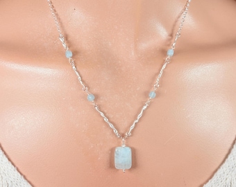 Aquamarine and Silver Necklace #8