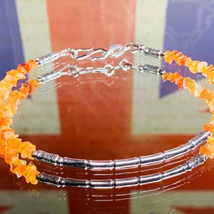 Mexican Fire Opal and Silver Bracelet