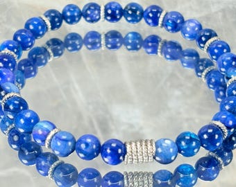 Kyanite and Silver Stretch Bracelet
