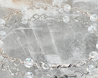 Moonstone Beaded Chain Bracelet #3 ***Reserved for Elsi***