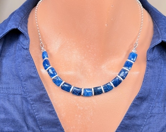 Blue Apatite and Silver Necklace #1