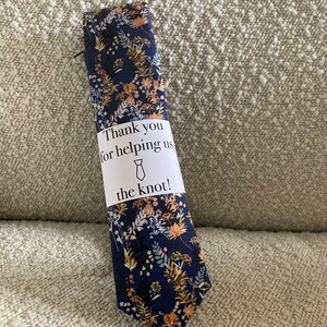 Thank You for Helping Us Tie the Knot Digital Download Tie Label for Groomsmen
