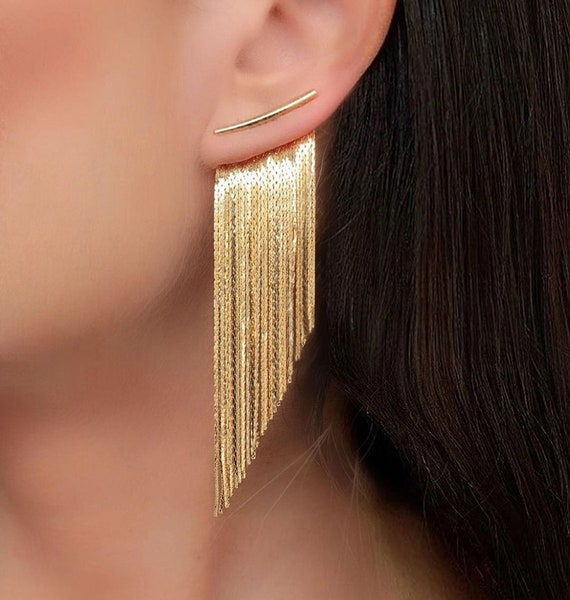 JUNTEX Indian Vintage Tassel Earrings Ethnic Bollywood Silver Indian Pearl  Earrings - Walmart.com