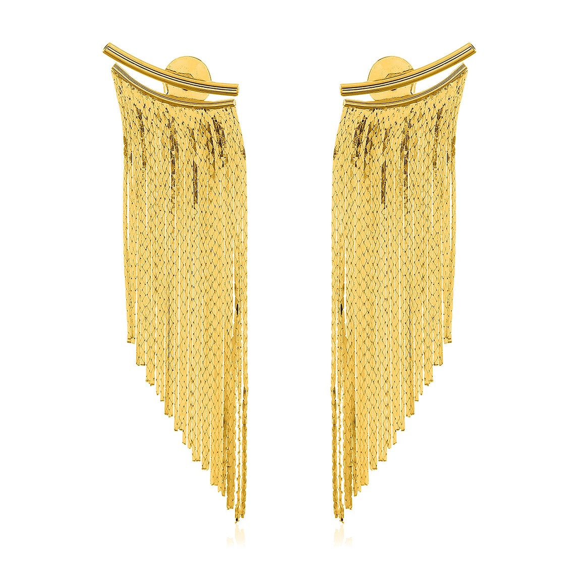 Fringe Tassel Earrings Gold Long Etsy