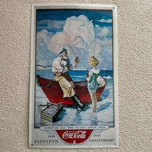 Retro Metal Coke Sign from 1936