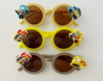 children's/kids/baby round CONSTRUCTION sunnies