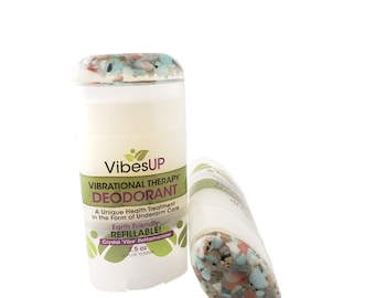 Refillable Vibrational Therapy Deodorant - Natural Deodorant- Refillable Deodorant - Crystal Deodorant - VibesUP Deodorant