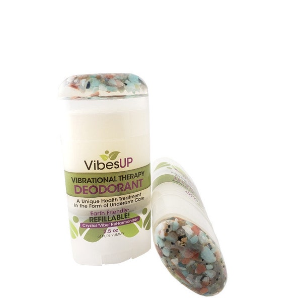 Nachfüllbares Vibrationstherapie Deodorant - Natürliches Deodorant - Nachfüllbares Deodorant - Kristall Deodorant - VibesUP Deodorant