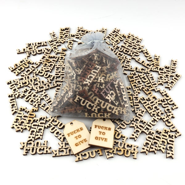 Personalized 'A Pack of Fucks' Gift, A Pack of Fuck Gifts 50-200 pcs, Handcrafted Wooden Letter Crafts, 3D Cutout Letter, Funny Gift