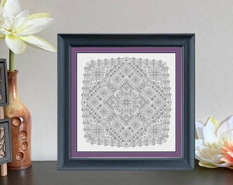 Padrão Blackwork, Padrão de Bordado, Padrão de Bordado Blackwork, Padrão "Jig", Padrão de Bordado, Padrão de Bordado, Blackwork