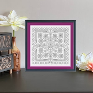 Motivo Blackwork, Motivo ricamo, Motivo ricamo Blackwork, Motivo &quot;Mazurka&quot;, Motivo ricamo, Motivo ricamo, Blackwork