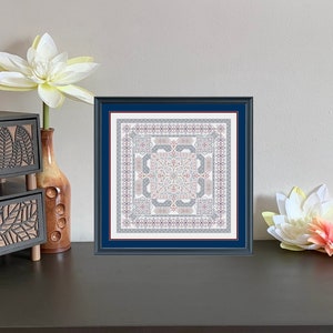 Blackwork-patroon, borduurpatroon, Blackwork-borduurpatroon, &quot;Cadenza&quot;-patroon, handwerkpatroon, naaldpuntpatroon, Blackwork