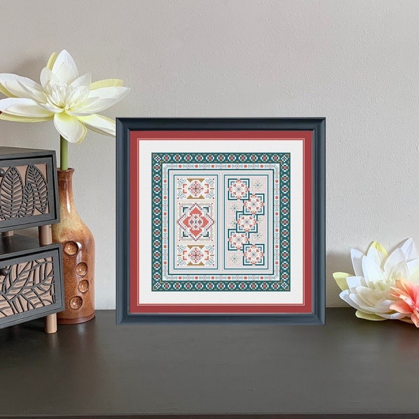 Cross Stitch Pattern, Blackwork Pattern, Embroidery Pattern, Blackwork Embroidery Pattern, "Concerto Mvt 1 Pattern, Needlework Pattern