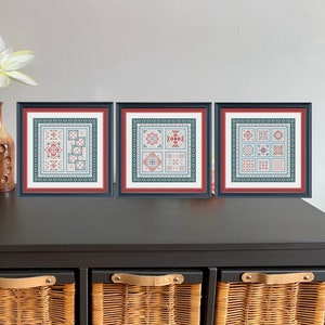 Schema punto croce, Schema Blackwork, Schema ricamo, Schema ricamo Blackwork, Schema Concerto 3 pezzi, Schema ricamo