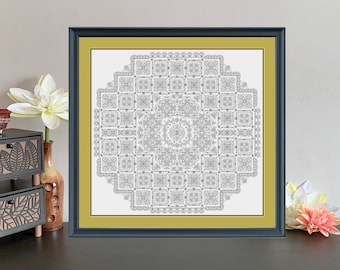 Blackwork Pattern, Embroidery Pattern, Blackwork Embroidery Pattern, "Valse Pattern", Needlework Pattern, Needlepoint Pattern, Blackwork