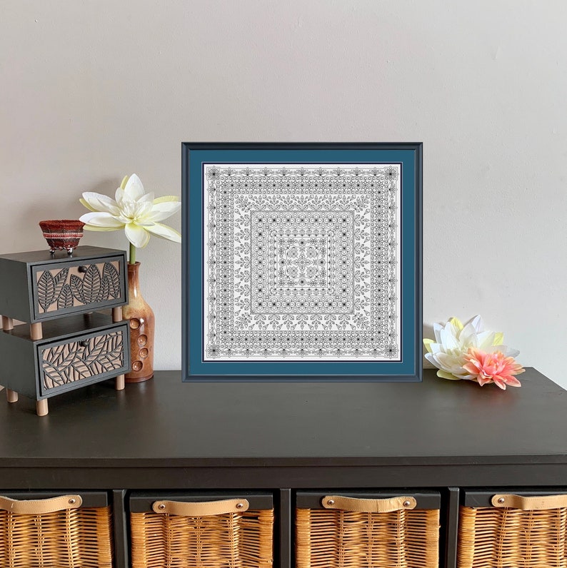 Padrão Blackwork, Padrão de Bordado, Padrão de Bordado Blackwork, Padrão "Prelude", Padrão de Bordado, Padrão de Bordado, Blackwork imagem 1