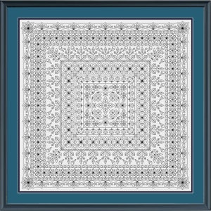 Padrão Blackwork, Padrão de Bordado, Padrão de Bordado Blackwork, Padrão "Prelude", Padrão de Bordado, Padrão de Bordado, Blackwork imagem 3