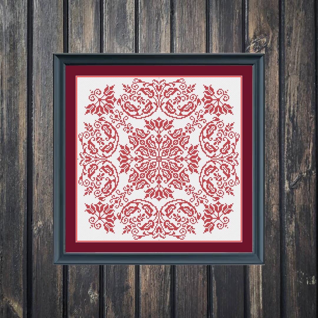 Cross Stitch Pattern, Monochromatic Cross Stitch, Cross Stitch