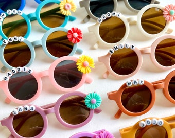 Personalisierte Blumensonnenbrille | Kleinkind-Blumen-Sonnenbrille| Baby-Kleinkind-Sonnenbrille| Kindersonnenbrille| Mädchen-Sonnenbrille| runde Sonnenbrille