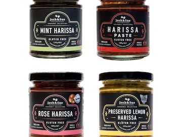 Gourmet Harissa 4-Pack: Rose, Mint, Lemon & Paste – Australian Made