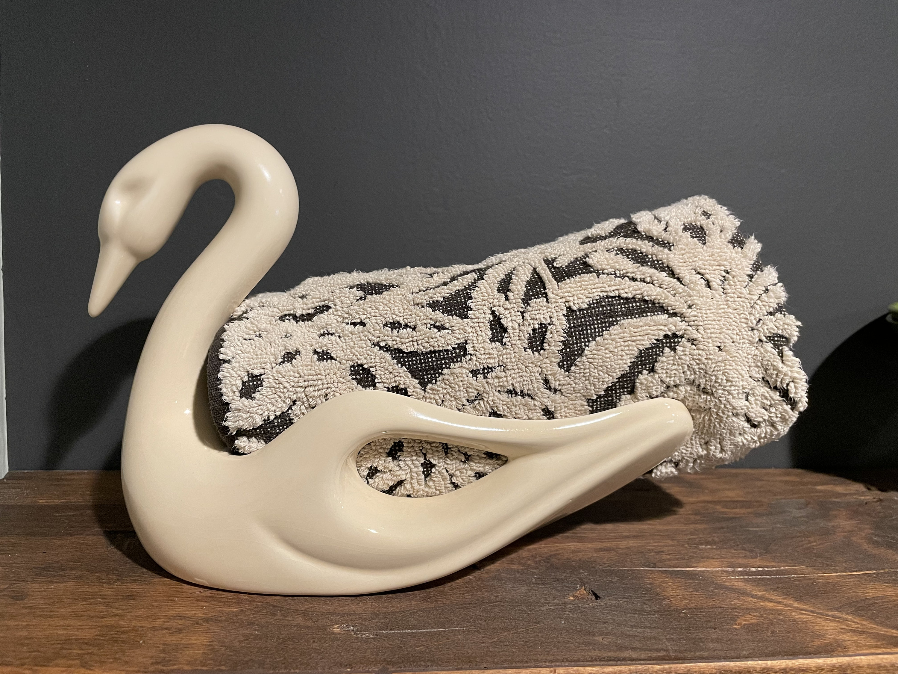 Vintage Vohann Ceramic Swan: Ivory Art Deco Towel Holder, 1980s - Etsy