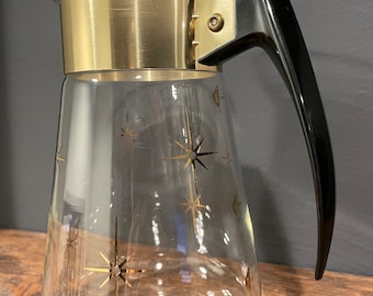 Vintage Corningware Decanter Coffee Pot With Gold Starburst Print Deta –  The New York Cottage Industry