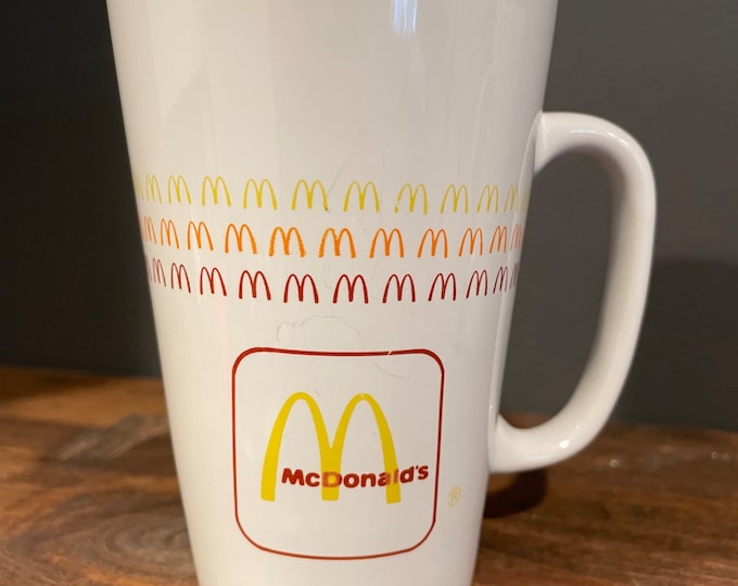 Vintage Mcdonald’s Coffee Mug, Tall Ceramic Mcdonald’s Mug, Made in