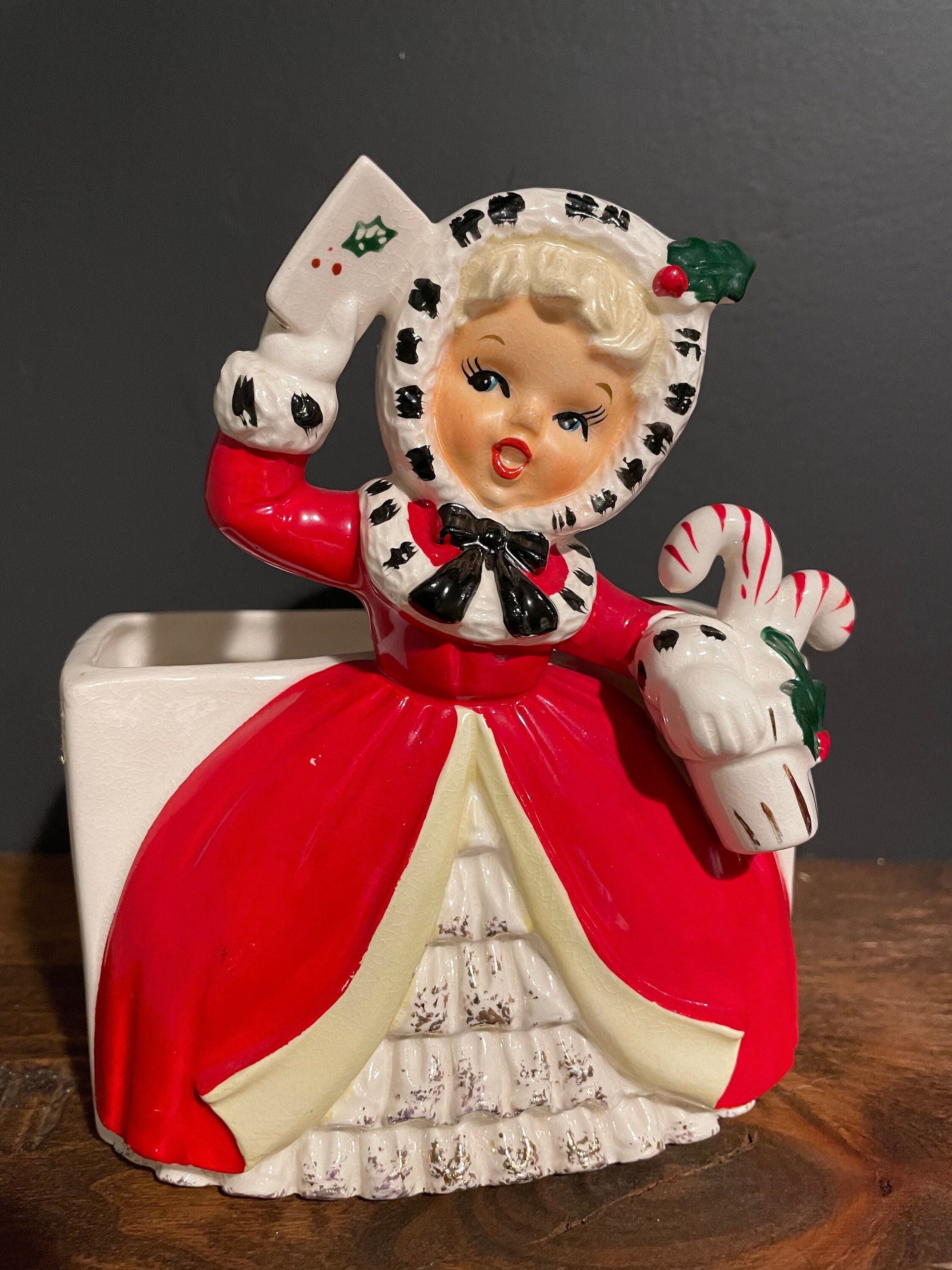 Vintage Napco Christmas Girl Planter, Mid Century, CX2679B, 1957, Made in Japan, Ceramic - Etsy Vintage Napco Christmas Girl Planter, Mid Century, CX2679B, 1957, Made in Japan, Ceramic - Etsy