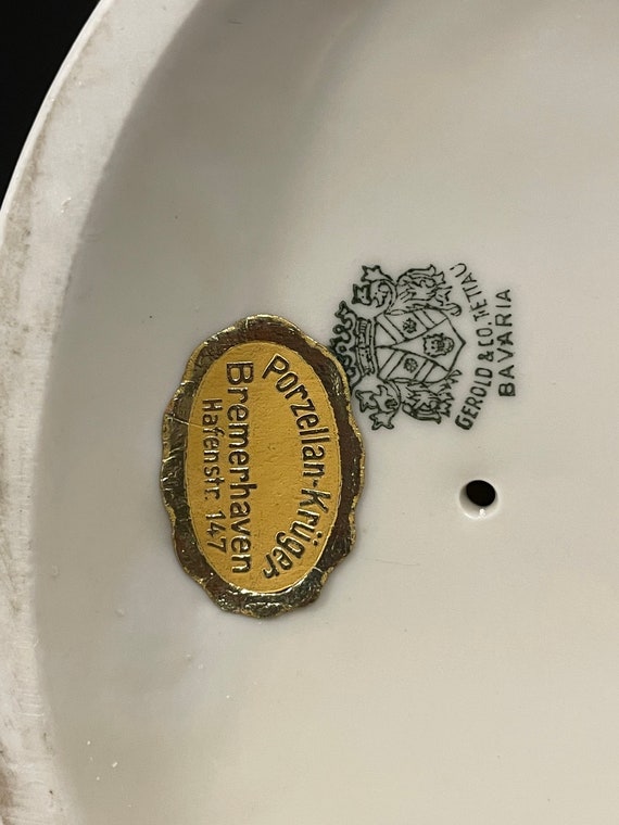 Vintage Gerold Porzellan Candelabra: Bavaria Gold Accent Bird