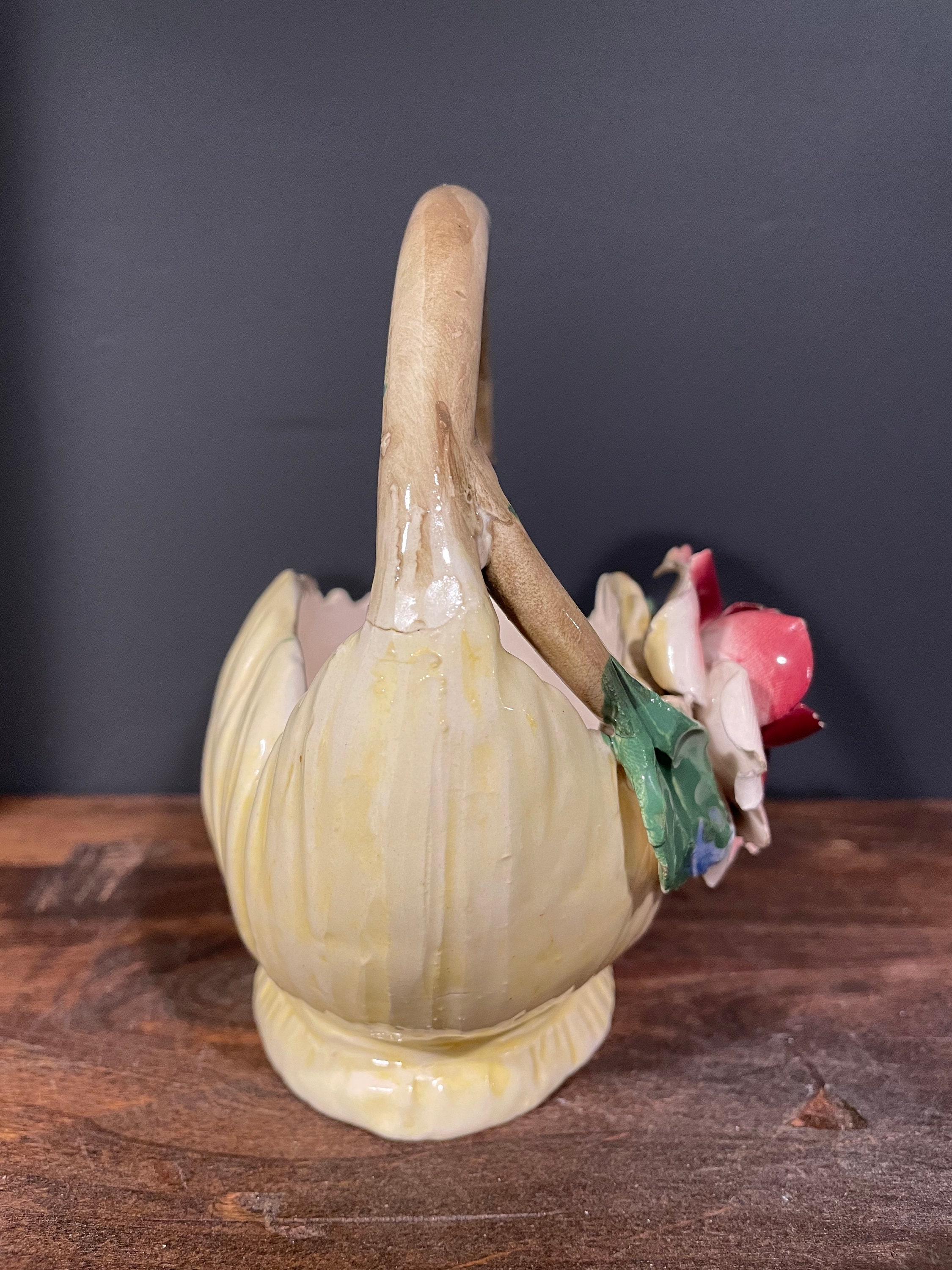 Vintage Italian Ceramic Floral Basket, Handmade in Italy, Retro Floral Decor Accent, Small Floral Basket With Handle, Mid Century Ceramic - Etsy Vintage Italian Ceramic Floral Basket, Handmade in Italy, Retro Floral Decor Accent, Small Floral Basket With Handle, Mid Century Ceramic - Etsy