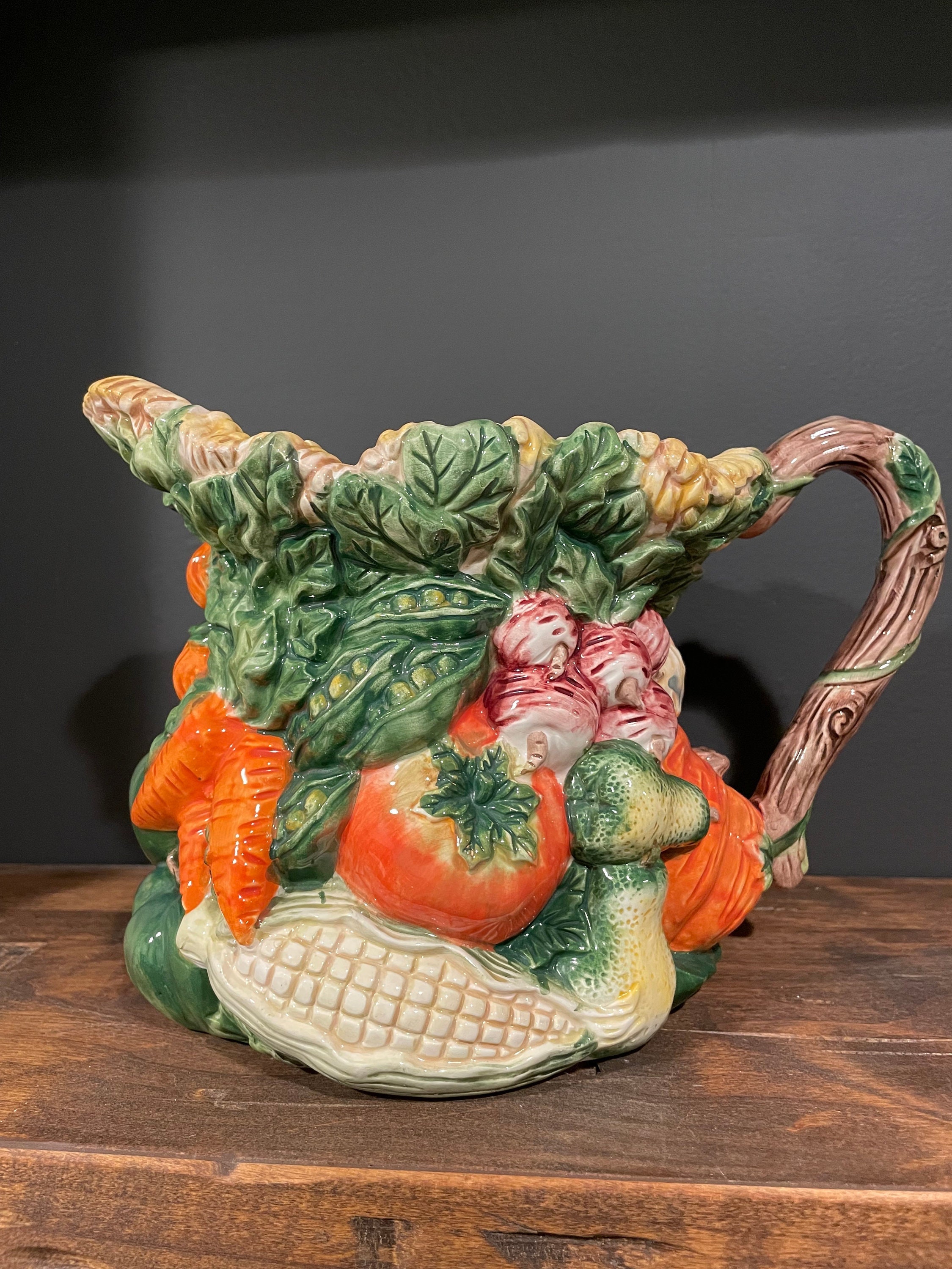 Vernon Kilns Fruit Harvest Disk Serving Pitcher