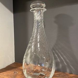 Vintage Villeroy & Boch Crystal Decanter: Optic Swirl Carafe with Stopper