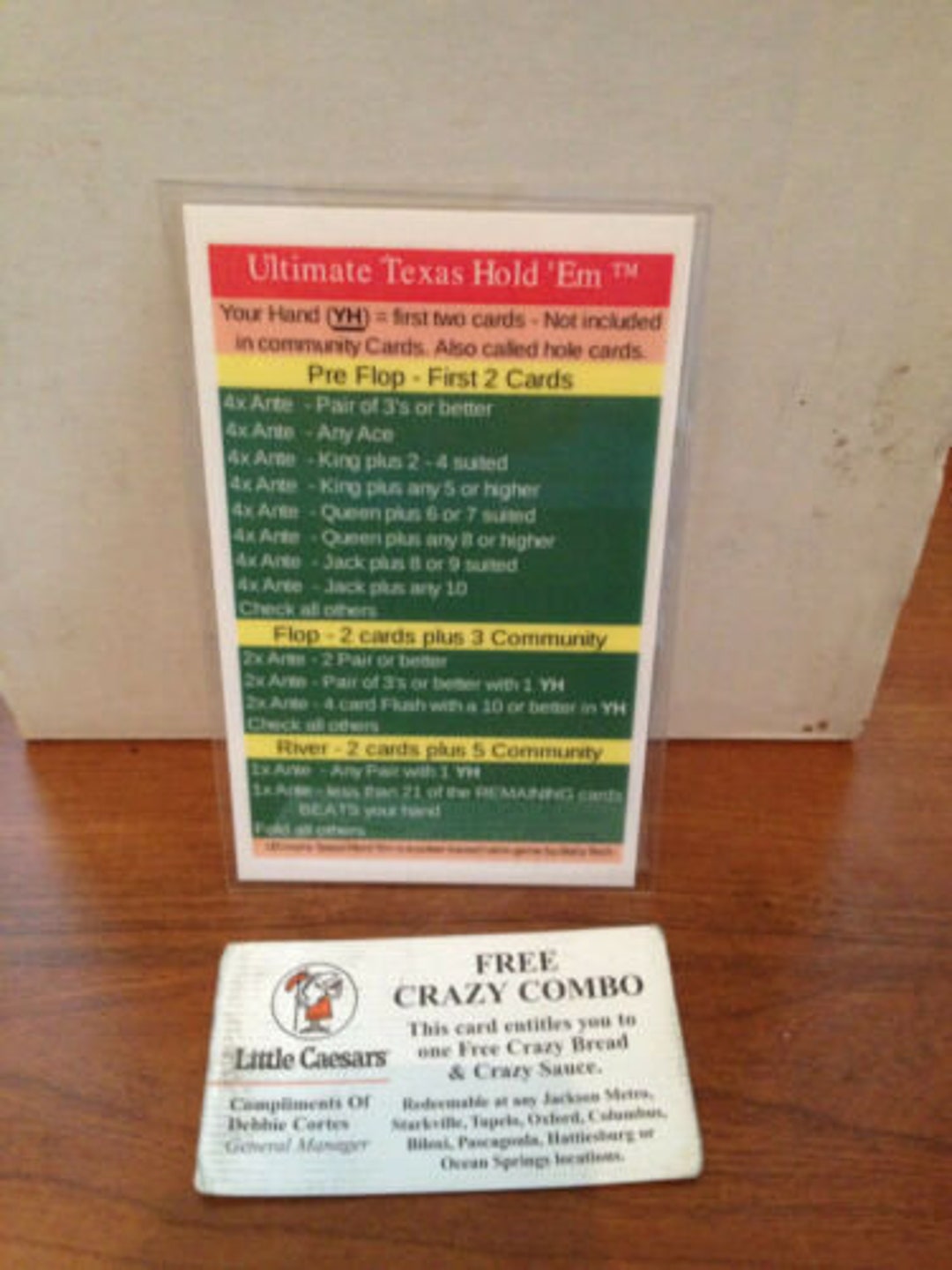 Large Ultimate Texas Hold Em Strategy Card Lot of 5 Etsy