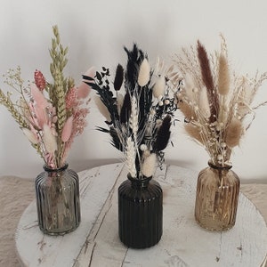 Dried flowers bouquet with vase wedding table decoration DIY gift idea