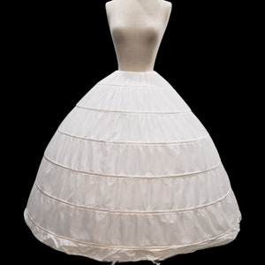 White Crinoline Petticoat. One Size fits all Adjustable Adult Women Slips 6 Ring Petticoat/Crinoline