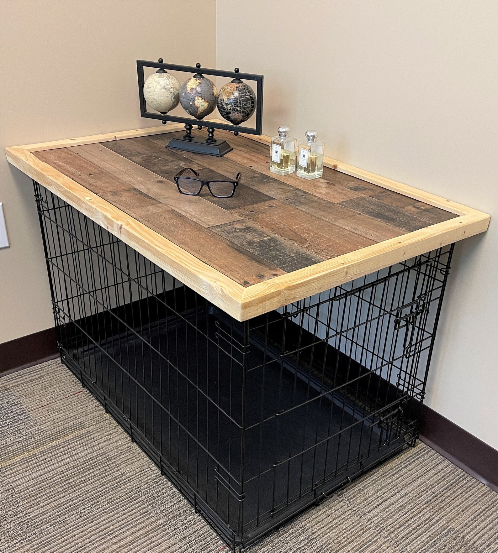 Dog Crate Topper Kennel Top Furniture Dog Crate Tabletop Etsy