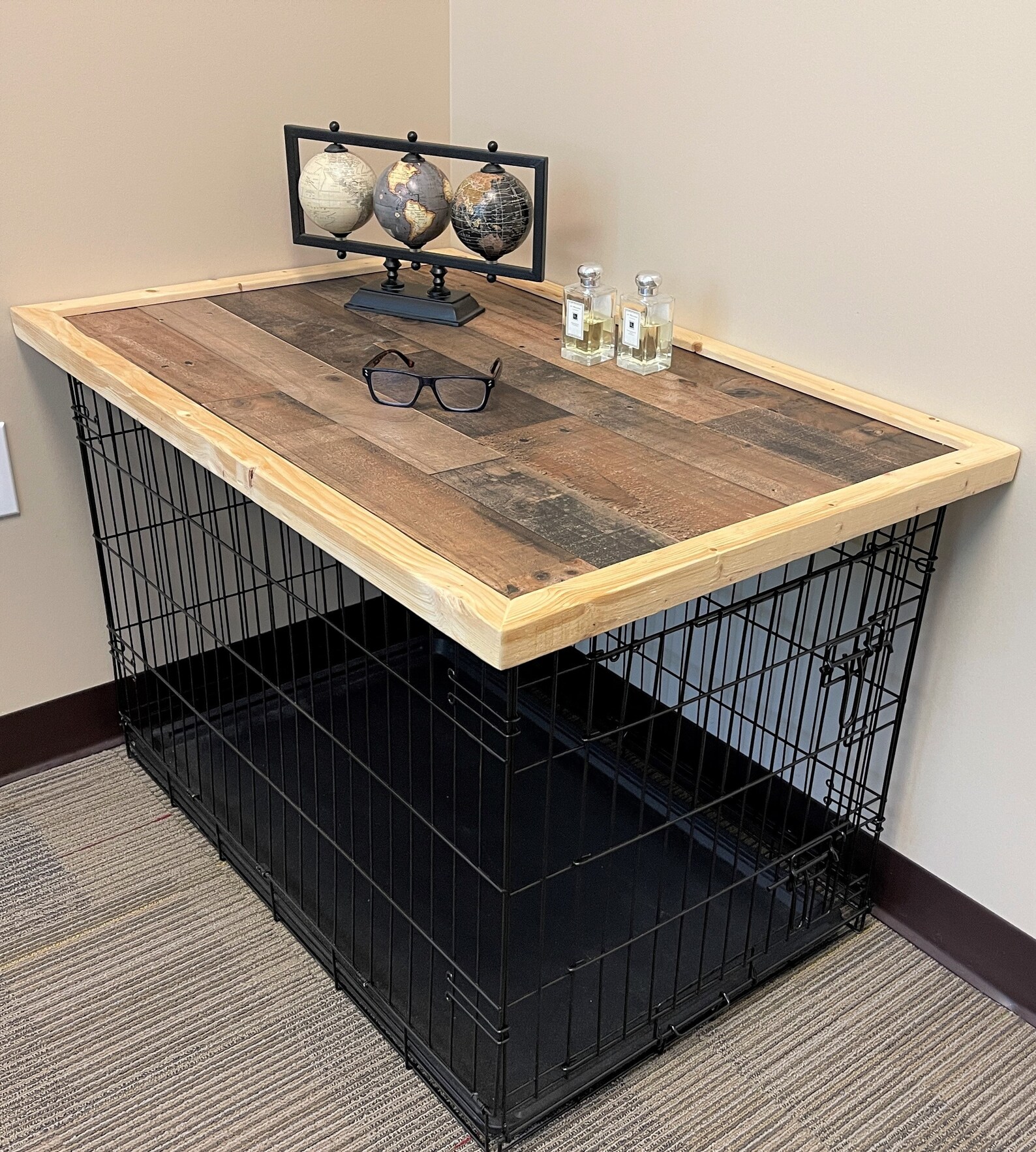 Dog Crate Topper Kennel Top Furniture Dog Crate Tabletop Etsy