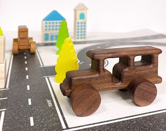 Handcrafted Wooden Jeepney Toy Car - Montessori Toy for Kids - Educational and Fun Filipino Cultural Icon, Gift, Nursery | Made in USA