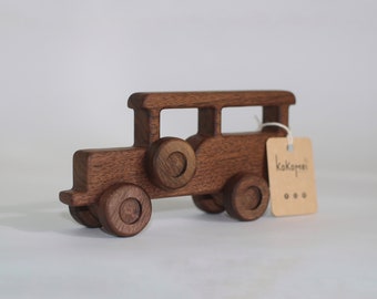 Handcrafted Wooden Jeepney Push Vehicle - Montessori Toy for Kids - Educational and Fun Filipino Cultural Icon, Gift, Nursery | Made in USA